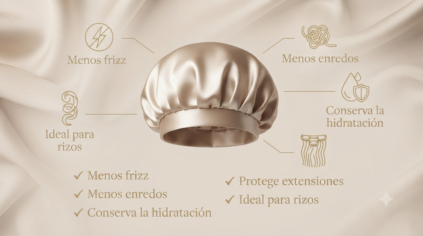 Gorro Satinado para Dormir Antifrizz | Ajuste Cómodo | Protege el Cabello Durante la Noche