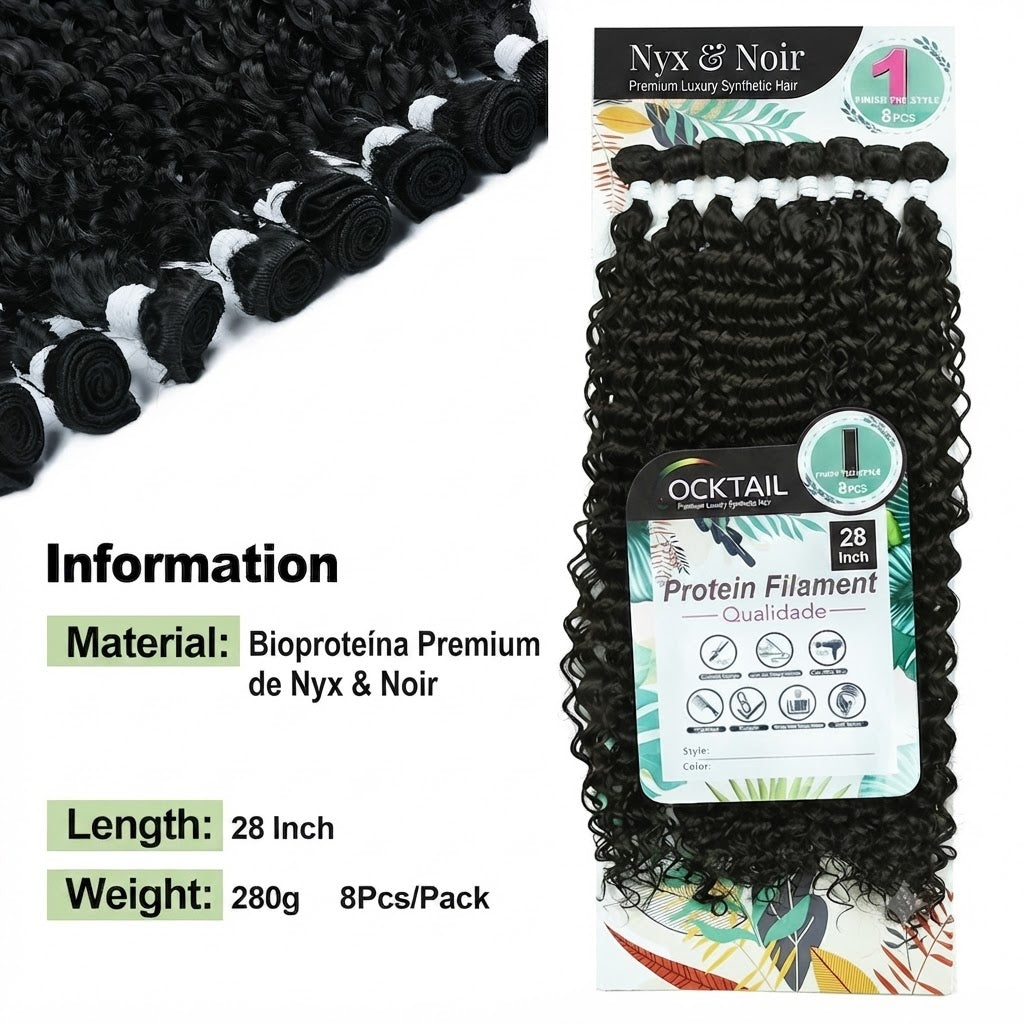 Extensiones de Bioproteína Water Wave 28" | 8 Cortinas | 280 g - Nyx & Noir