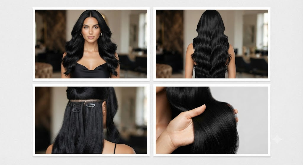 Extensiones de Cabello Clip-In Onduladas 22" - 220 g