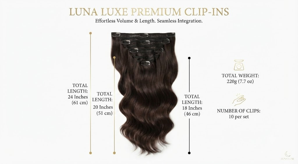Extensiones de Cabello Clip-In Onduladas 22" - 220 g