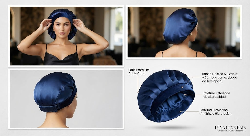 Kit Cuida tu Cabello - Gorro Satinado + Adornos para Trenzas