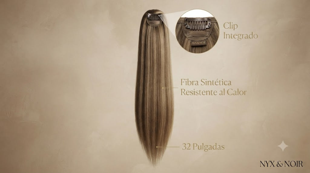 Coleta Lisa Envolvente 24" | Wrap Around | Fibra Sintética