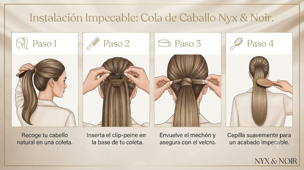 Coleta Lisa Envolvente 24" | Wrap Around | Fibra Sintética
