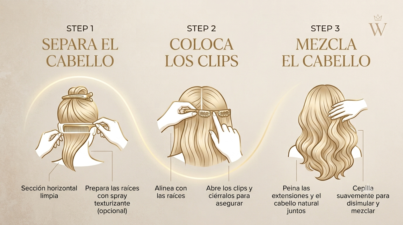 Extensiones de Cabello Clip-In Onduladas 22" - 220 g