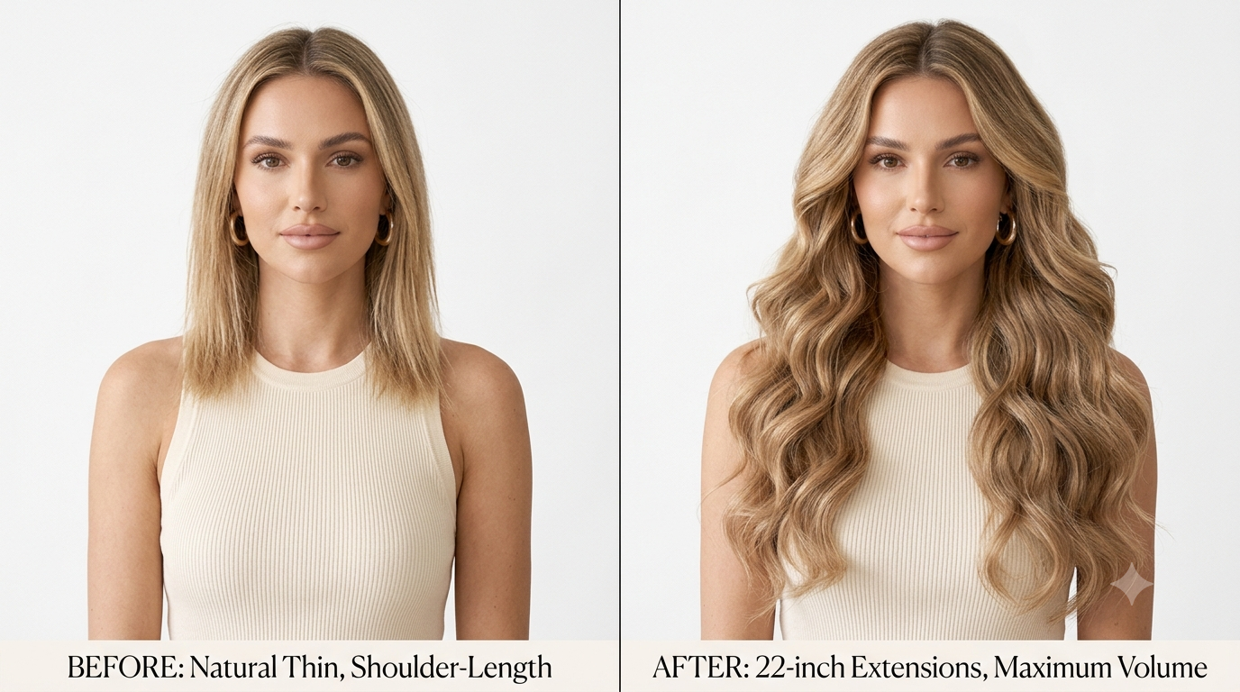 Extensiones de Cabello Clip-In Onduladas 22" - 220 g