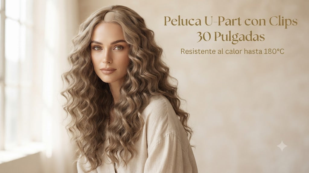 Media Peluca U-Part Afro Rizada 24" | Clips | Fibra Sintética - Nyx & Noir