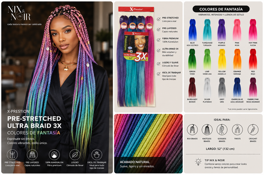 Cabello para Trenzas Pre-Stretched 26" | Fibra Kanekalon